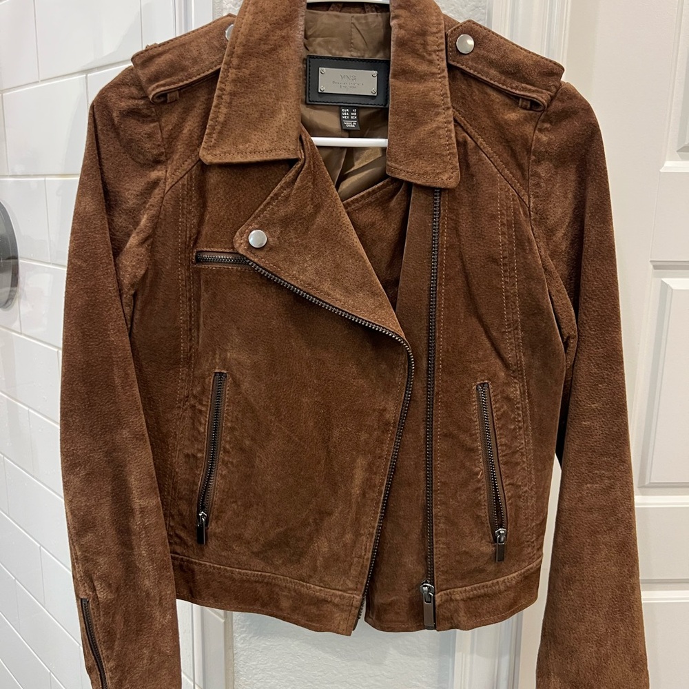 Mango Brown Leather Jacket